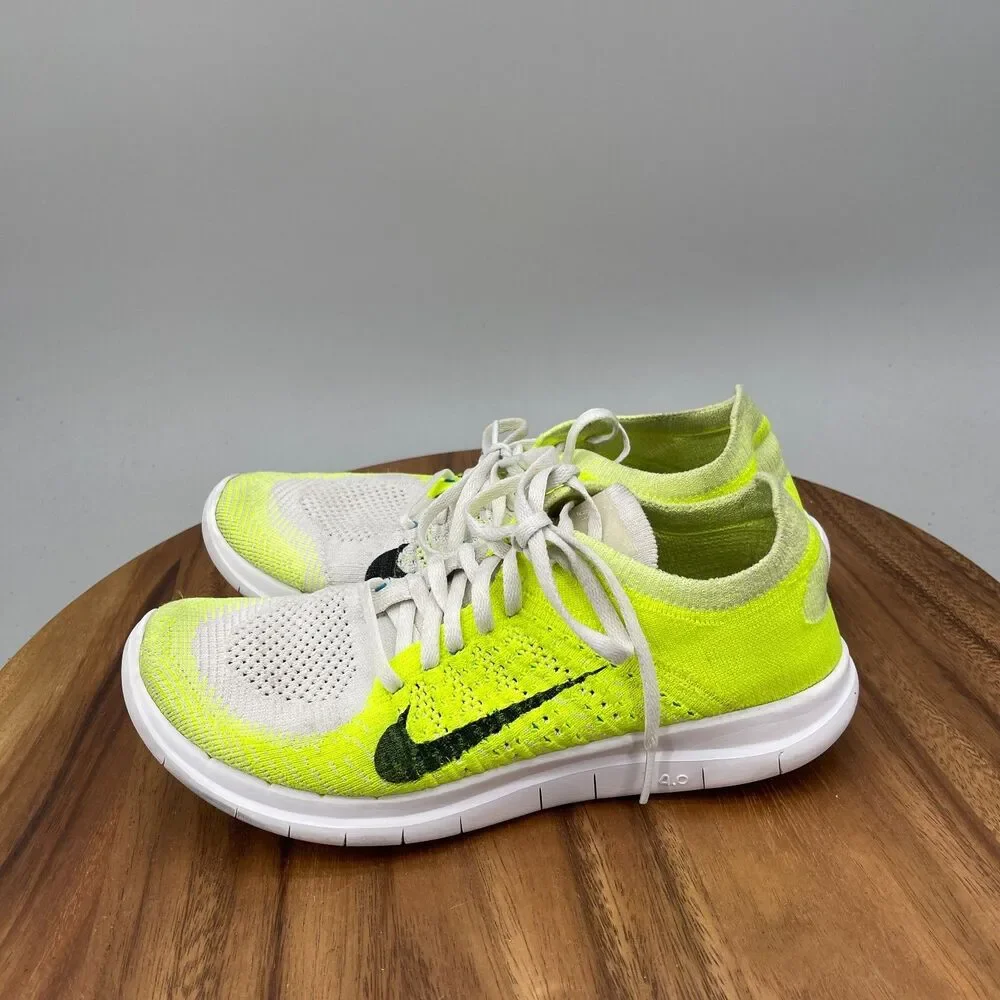 Nike Free 4.0 Flyknit Shoes Womens Size 9 Volt Yellow Running Comfort Walking